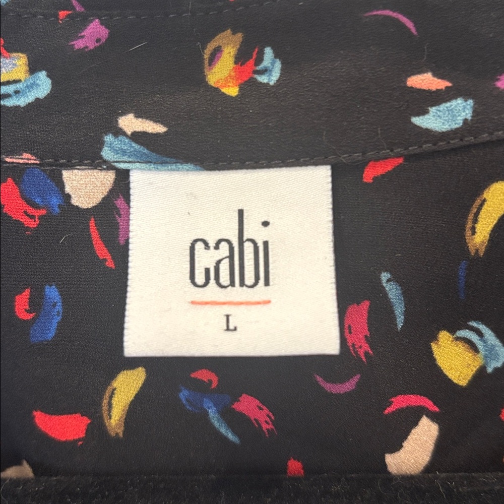 CAbi Black Multicolor Blouse